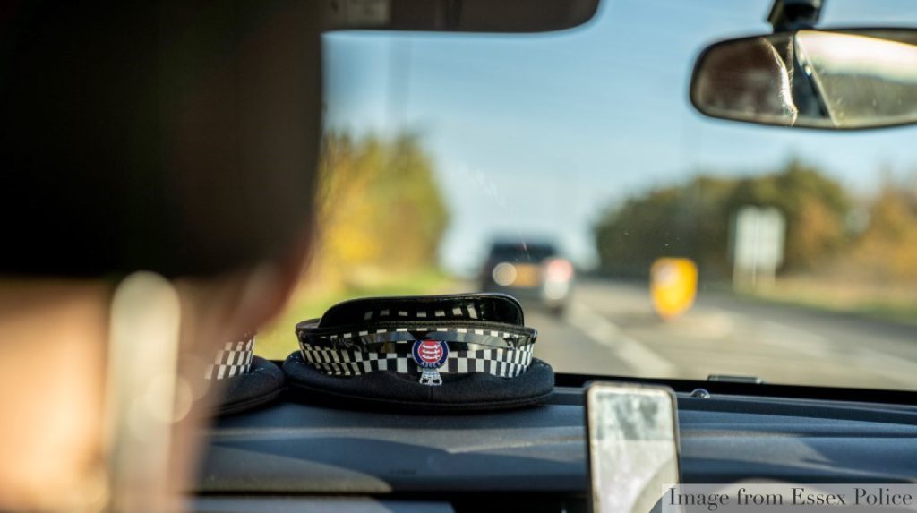 Police officer in car