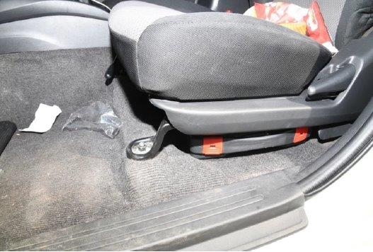 Evan Girdlestone box hidden under car seat 